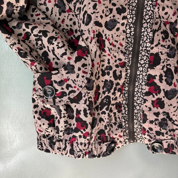 Unique WOMEN'S XL Animal Print Lavender Purple Zip Jacket Hooded Asian Cotton - Picture 7 of 16